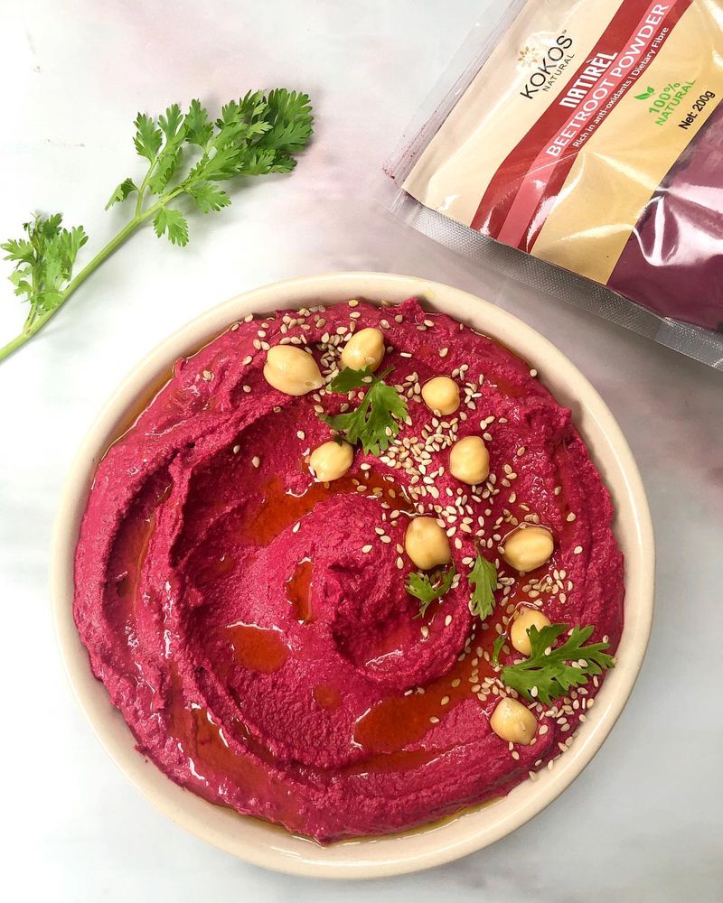 Bloody Beet Hummus Shooter Cups