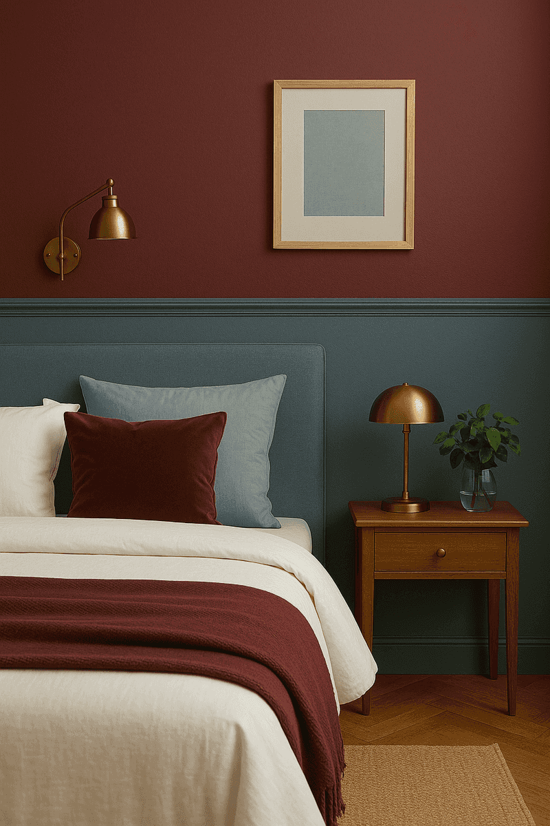 Burgundy + Dusty Blue