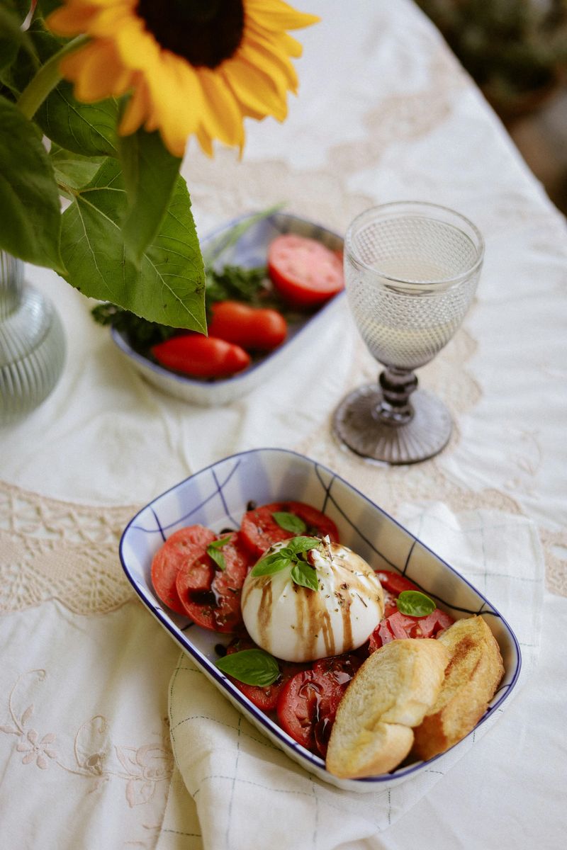 Burrata with Cherry Tomatoes and Basil