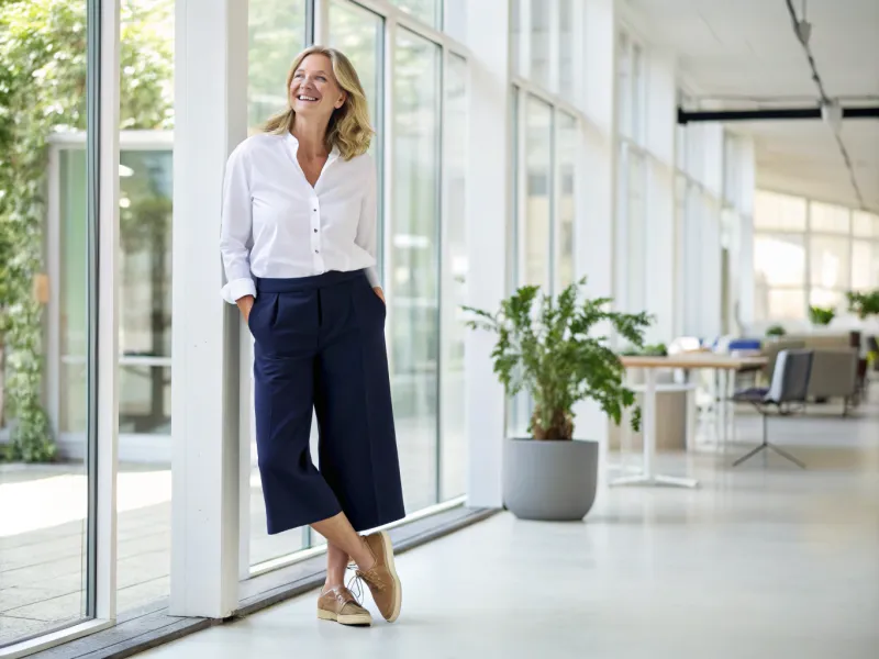 Button-Down Shirt with Culottes