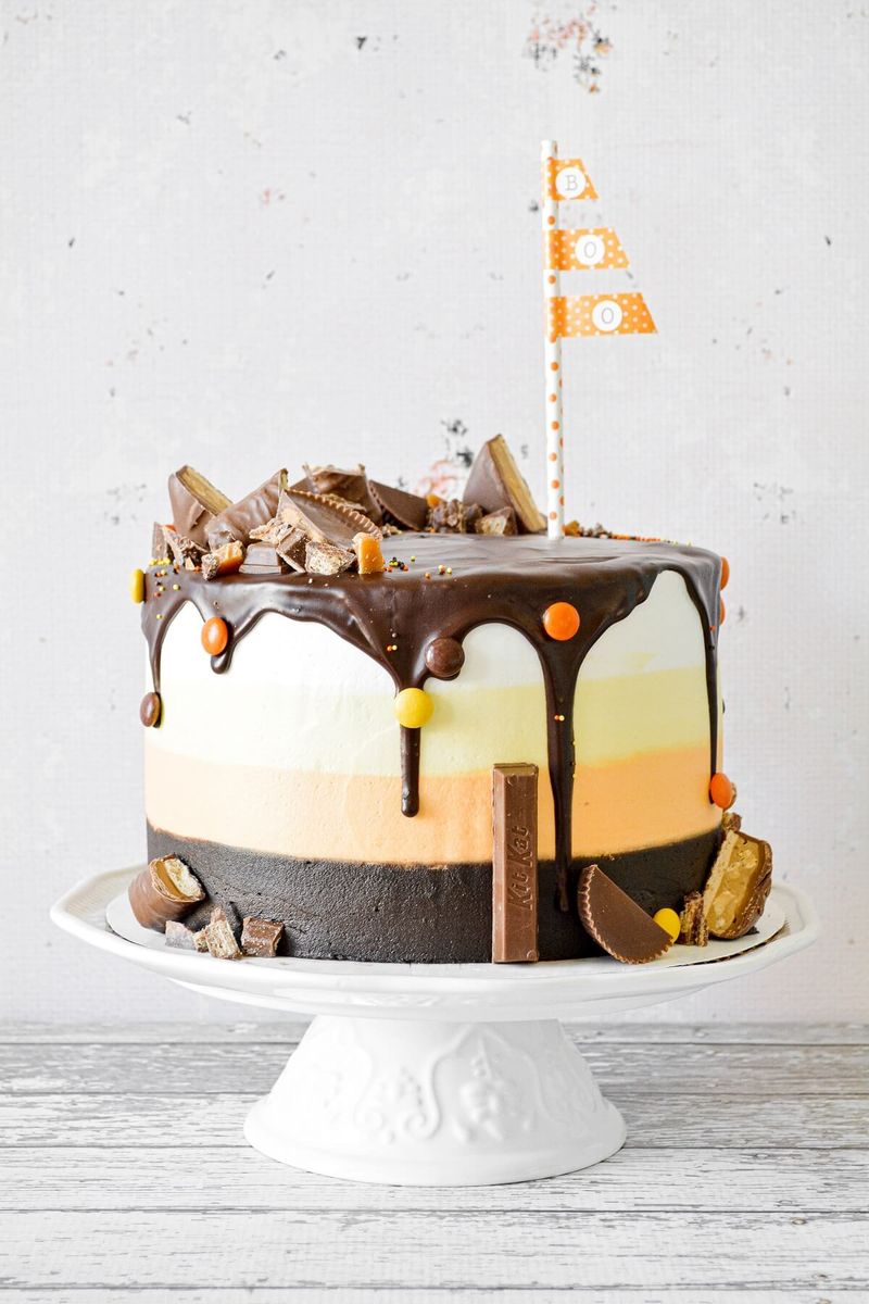 Candy Corn Striped Cake