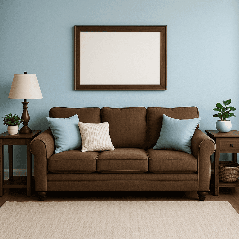 Chocolate Brown + Powder Blue