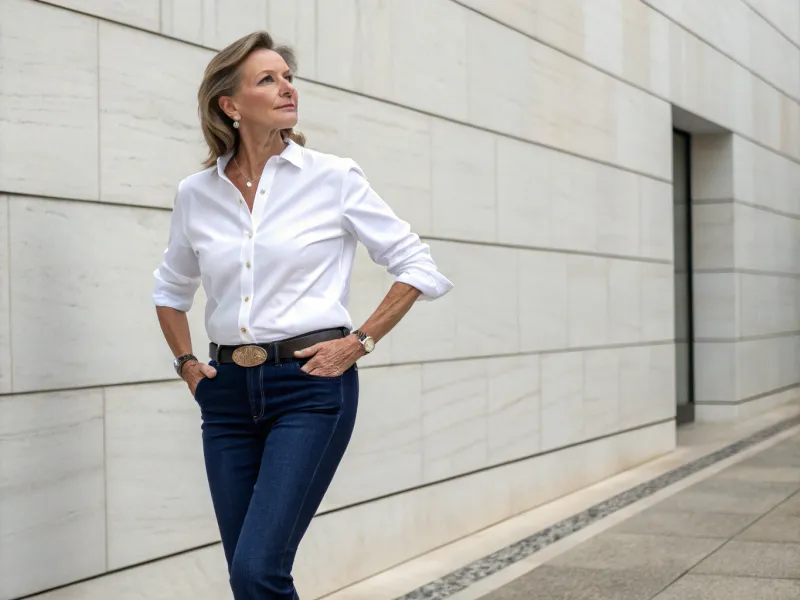 Classic Denim with a Crisp White Shirt
