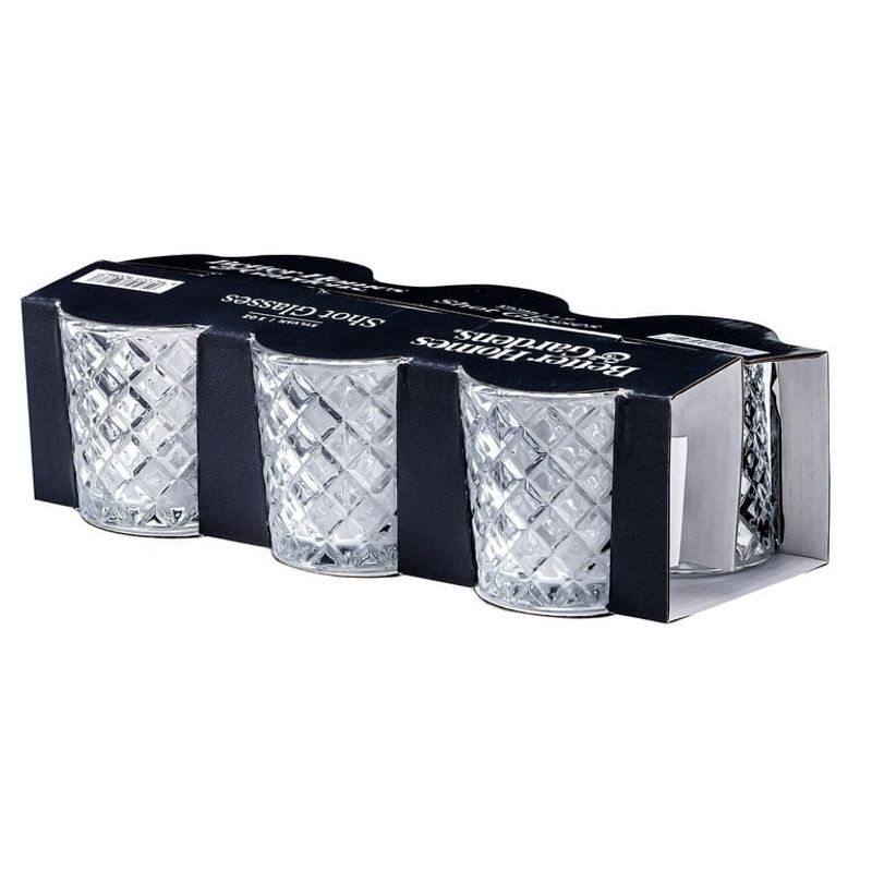 Clear Diamond-Cut Shot Glasses (6 Pack)