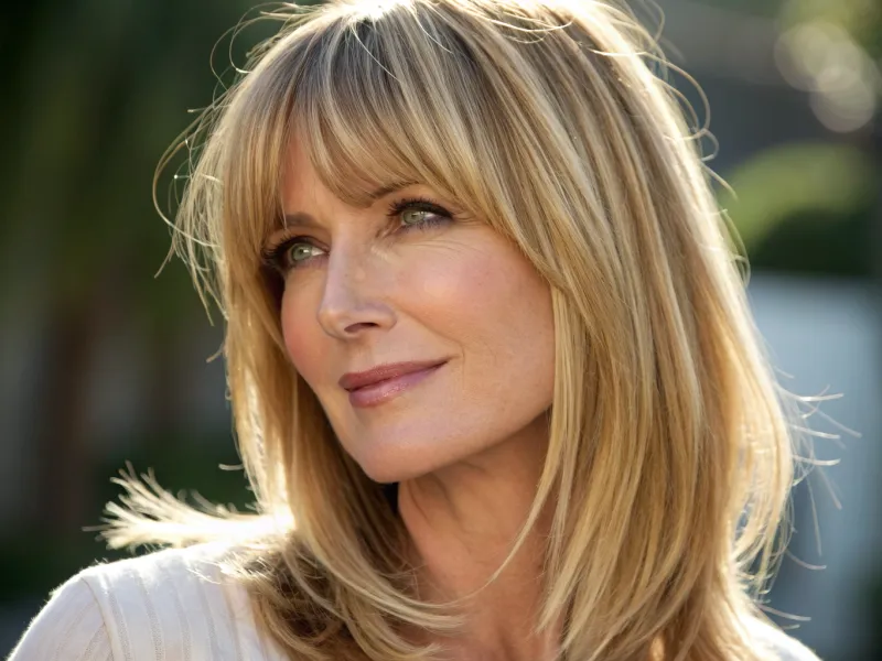 Curtain Bangs with Mid-Length Hair