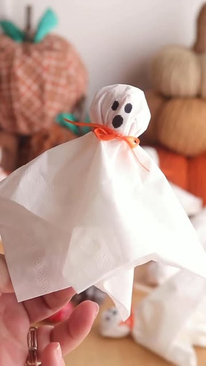 DIY Ghosts with Tissue and Cotton Balls