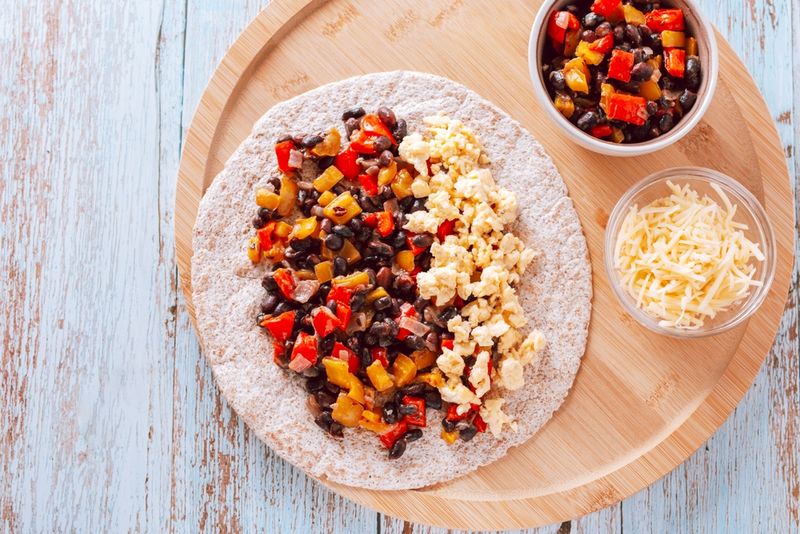 Egg and Black Bean Burritos