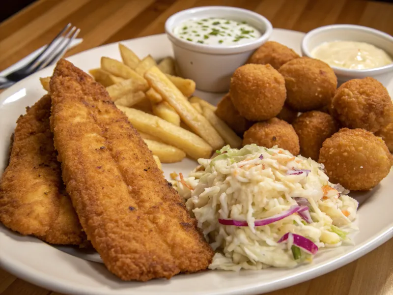 Fried Fish with Hush Puppies