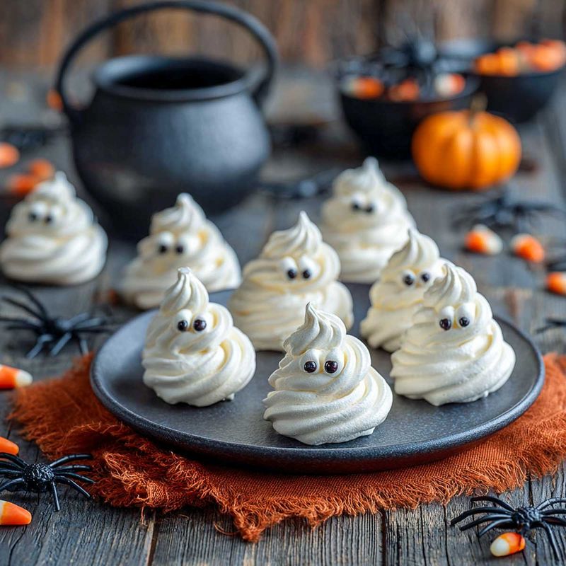 Ghostly Meringue Cookies