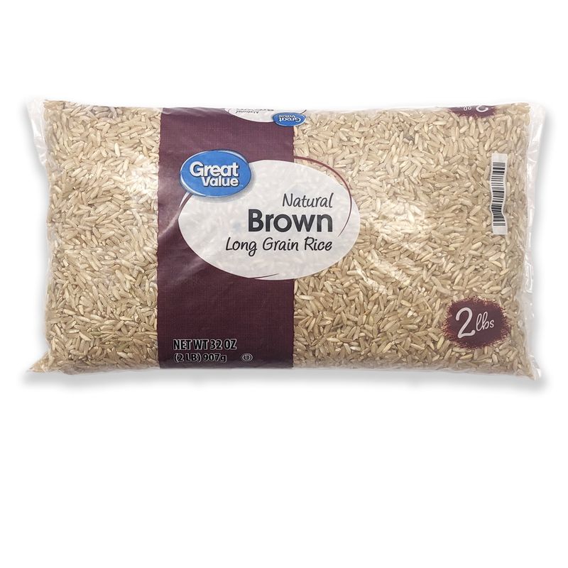 Great Value Natural Brown Long Grain Rice – 32 oz bag