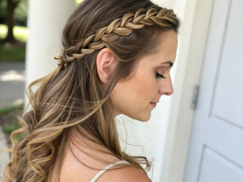 Half-Up Crown Braid