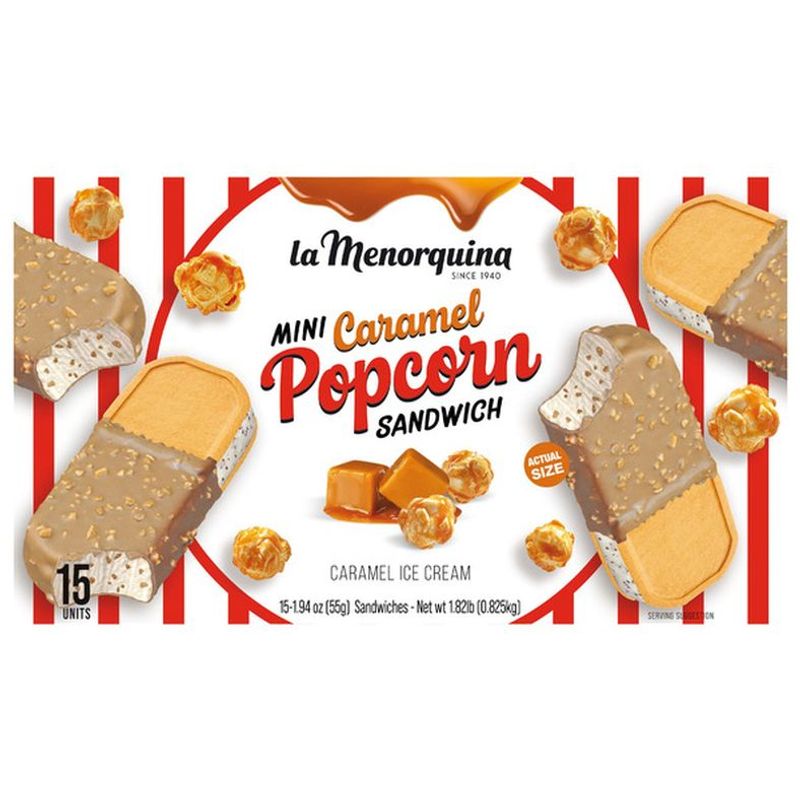 La Menorquina Mini Caramel Popcorn Ice Cream Sandwich