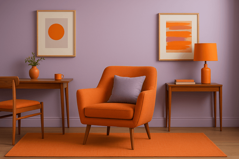 Lavender + Bright Orange