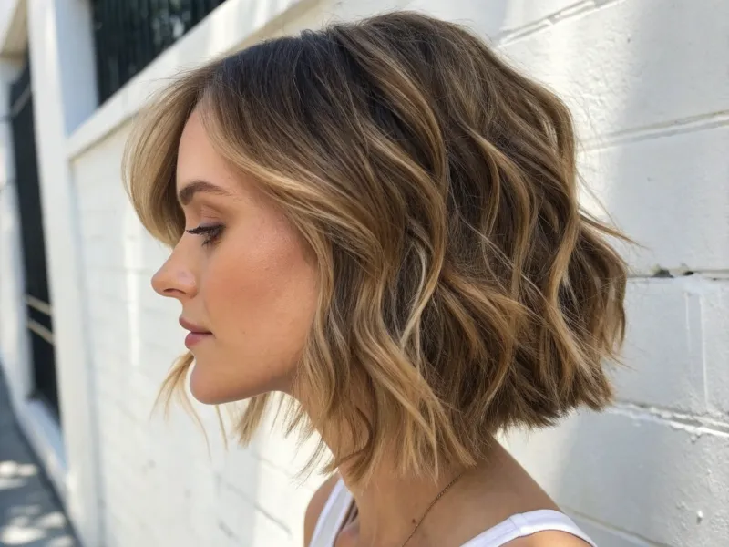 Layered Bob with Textured Ends