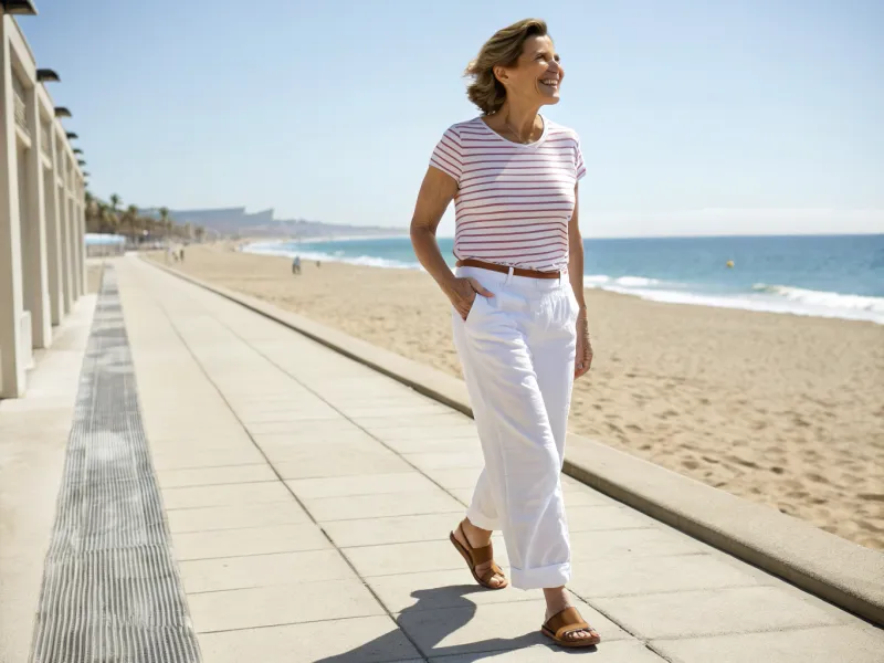 Linen Pants with a Tucked-In Tee