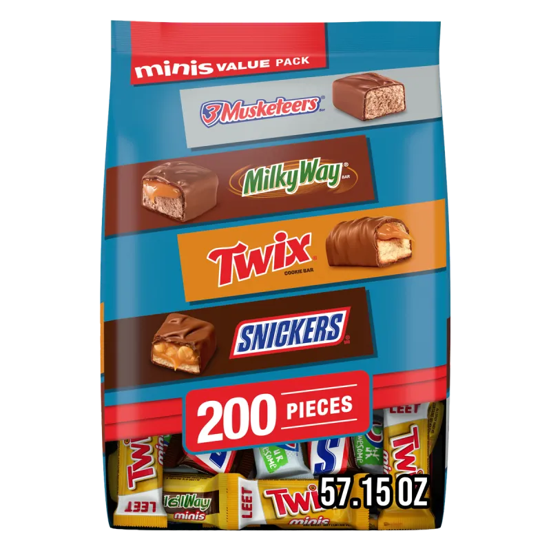 Mars Minis Chocolate Candy Variety Pack (200 pieces)