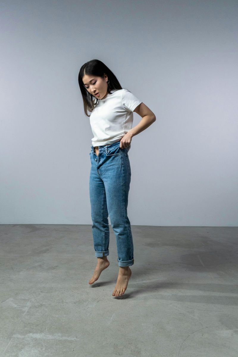 Mid-Rise Straight Jeans