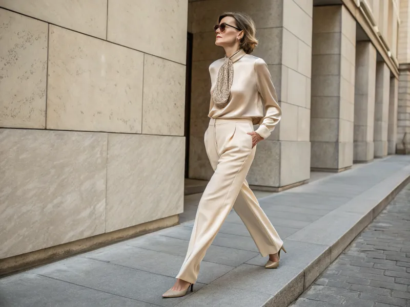 Monochromatic Outfits Create Vertical Lines