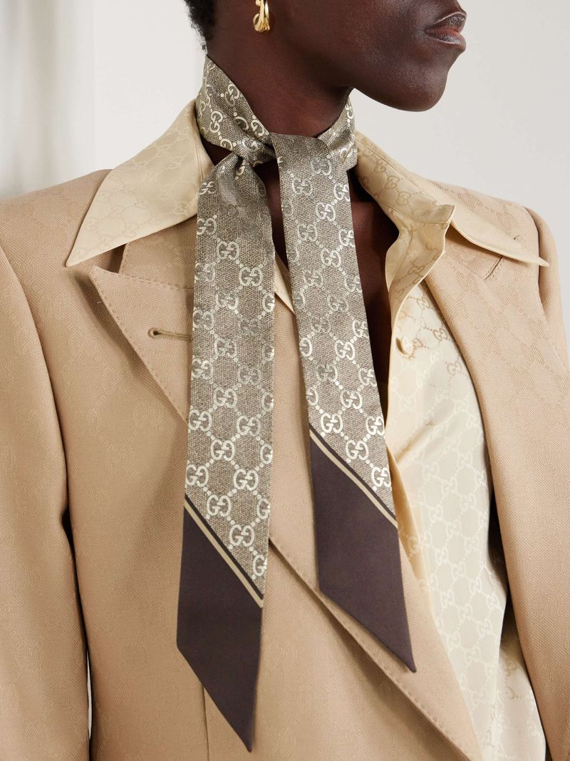 Neutral Silk Scarf