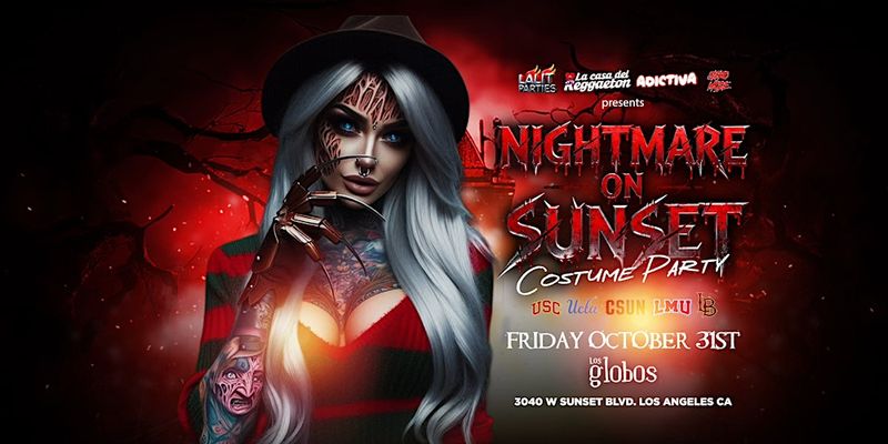 NIGHTMARE ON SUNSET Reggaeton Halloween Party at Los Globos