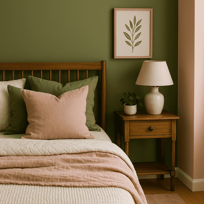 Olive Green + Blush Pink
