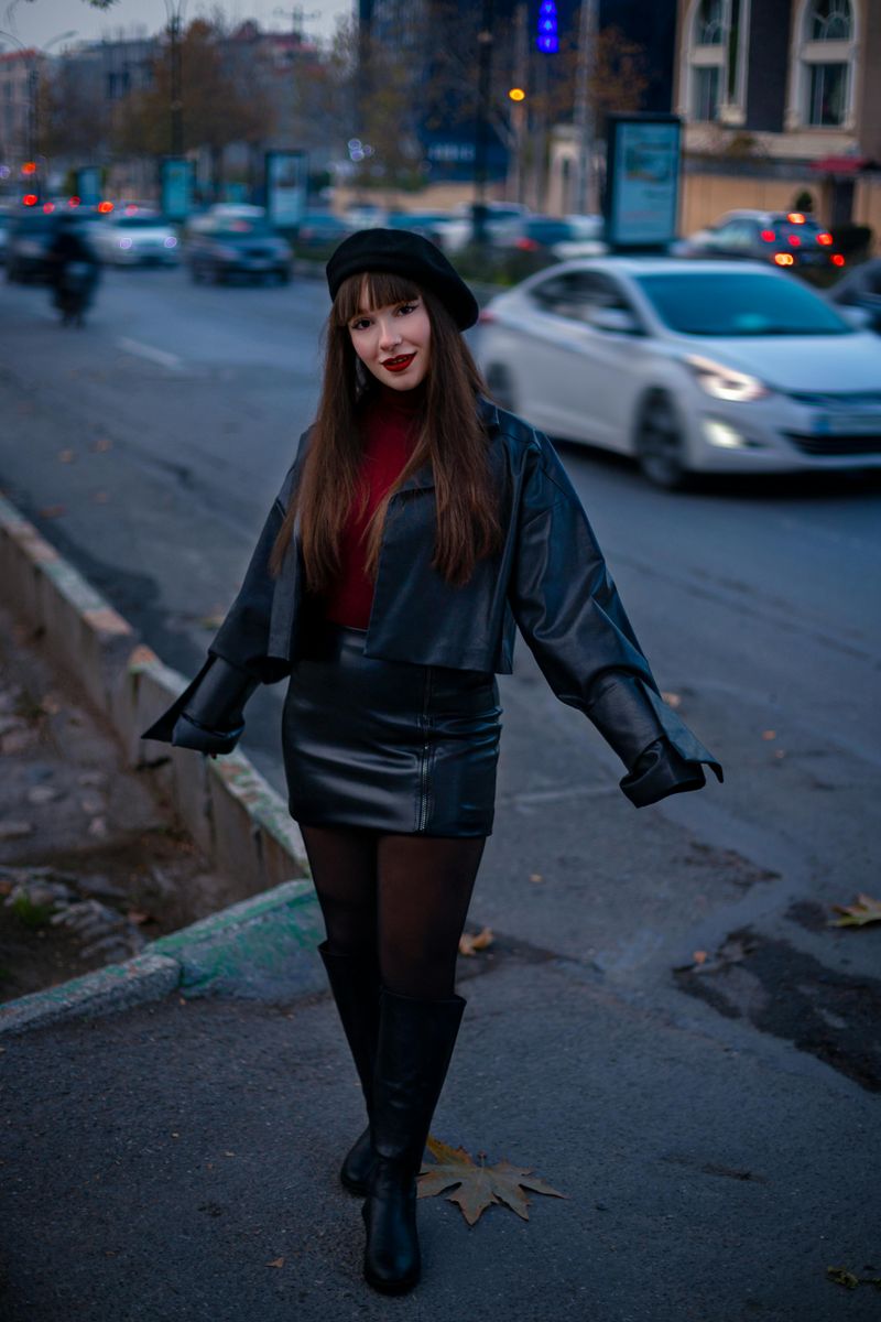 Opaque Tights with Knee-High Boots