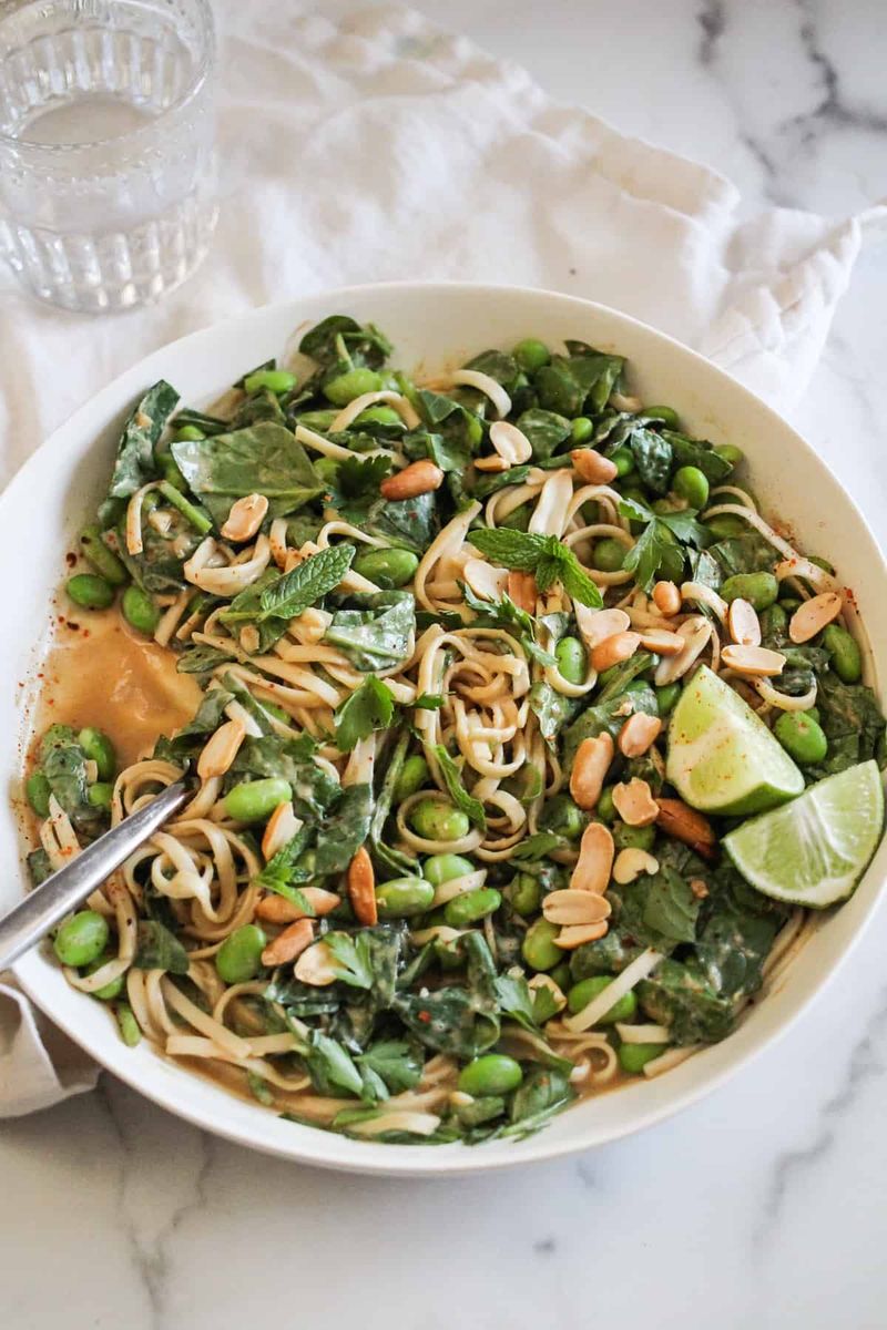 Peanut Butter Noodles with Edamame