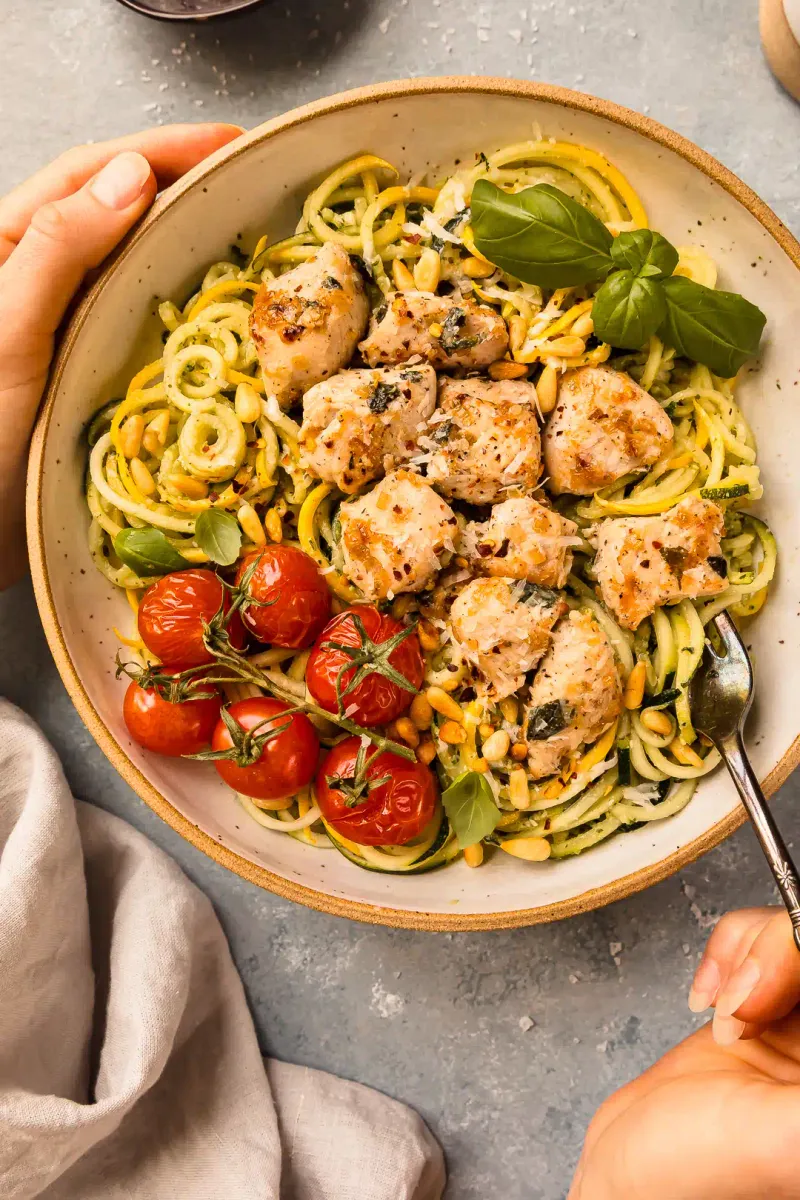 Pesto Chicken Pasta Bowls