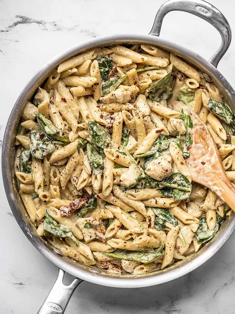 Pesto Chicken and Spinach Pasta
