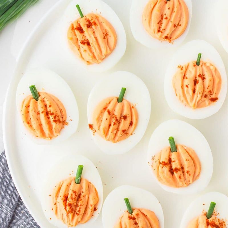 Pumpkin Deviled Eggs