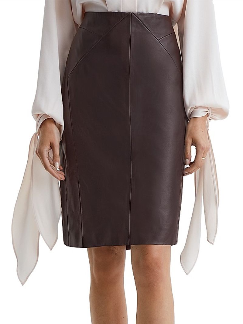 Reiss Raya Leather Pencil Skirt
