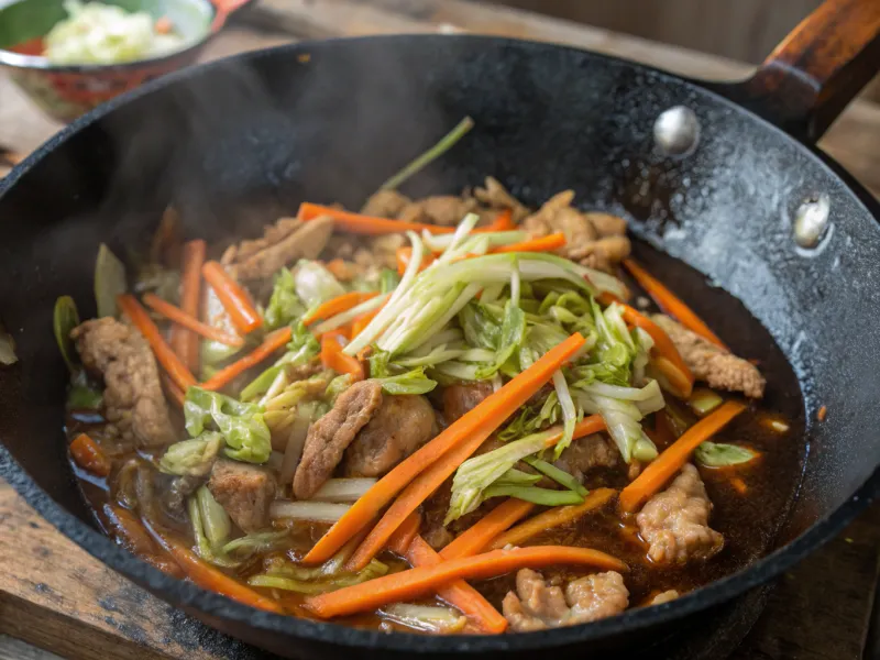Savory Pork with Cabbage and Carrots