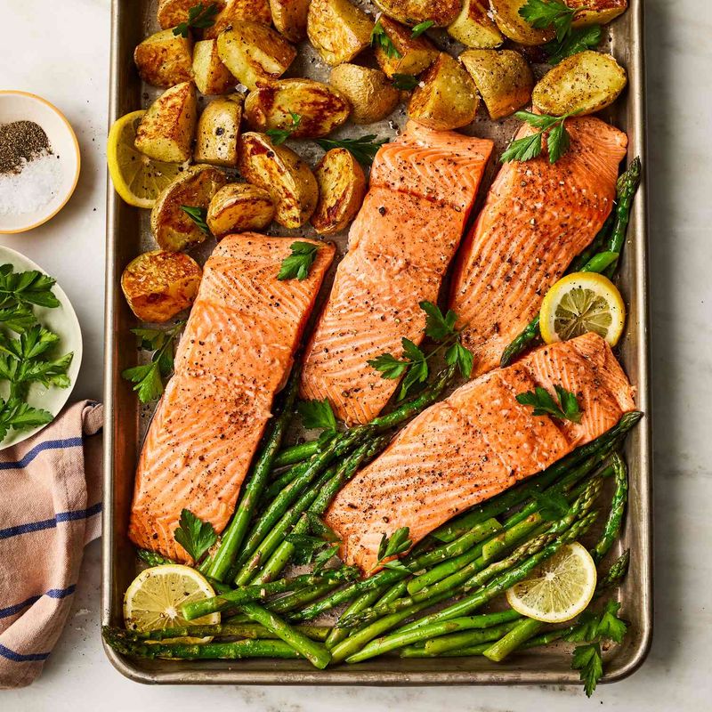 Sheet-Pan Garlic Butter Salmon with Veggies