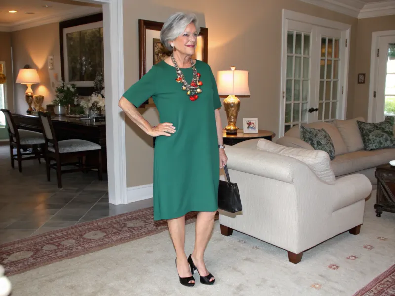 Shift Dress + Statement Necklace