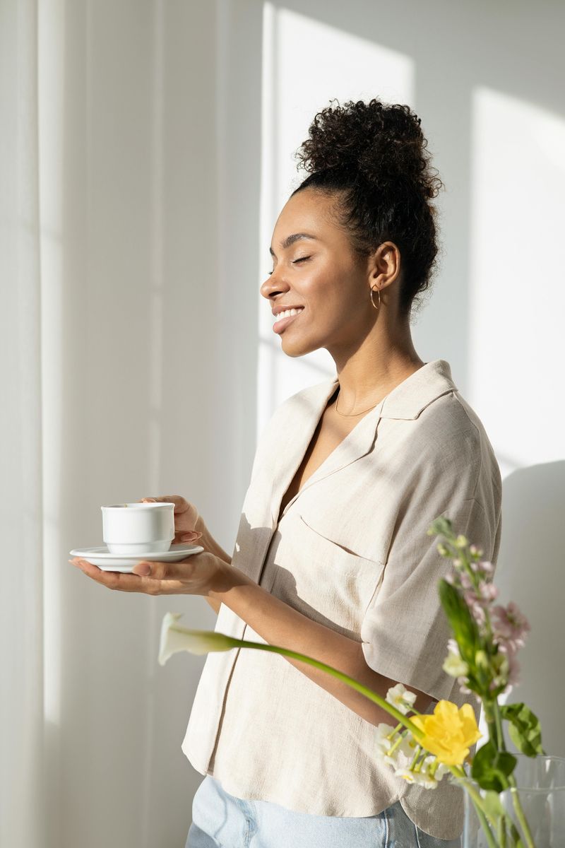 Sipping a Warm Drink Slowly