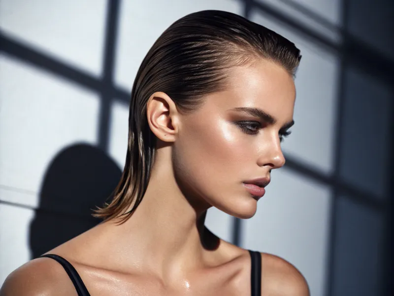 Slicked-Back Wet Look