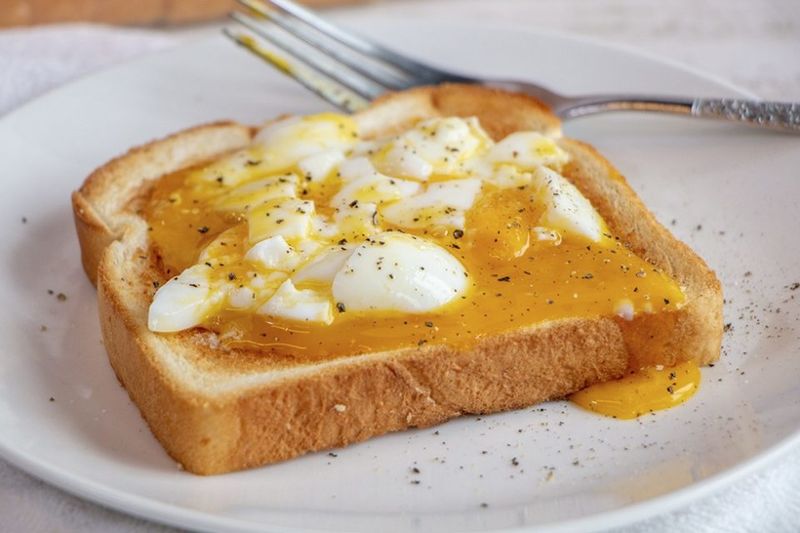Smashed Soft-Boiled Eggs