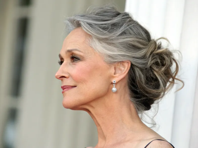 Soft Updo with Face-Framing Pieces
