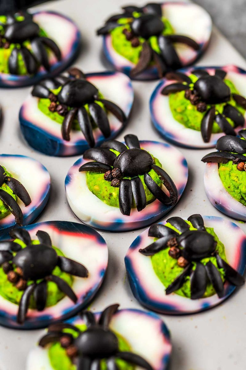 Spider Deviled Eggs