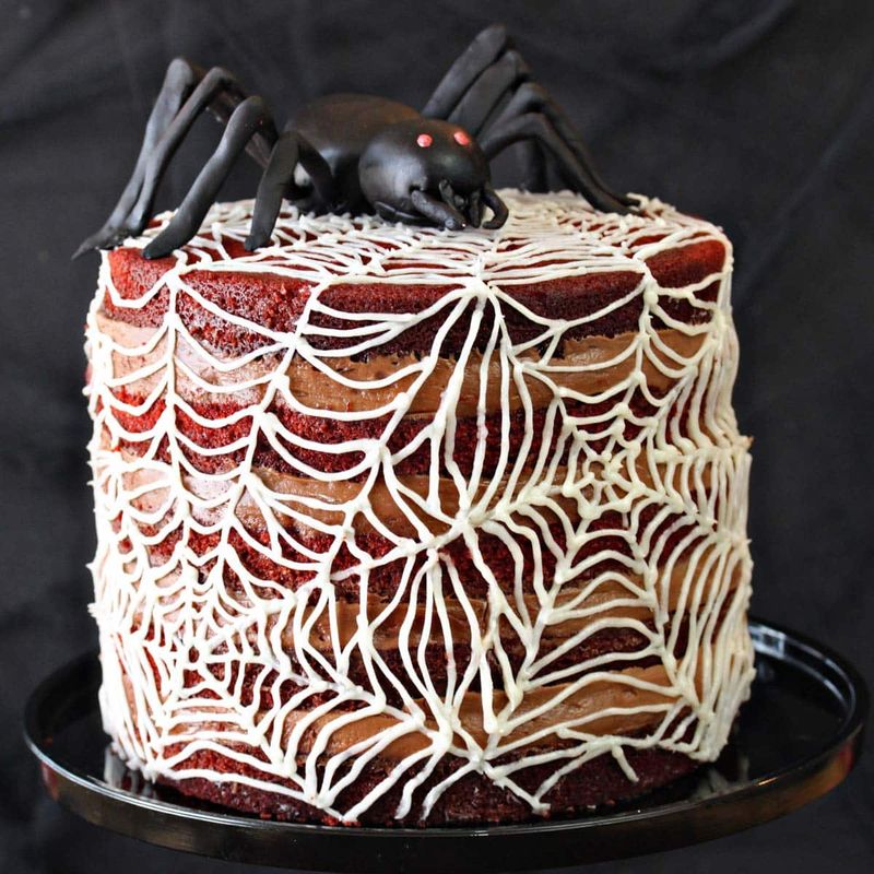 Spider Web Velvet Cake