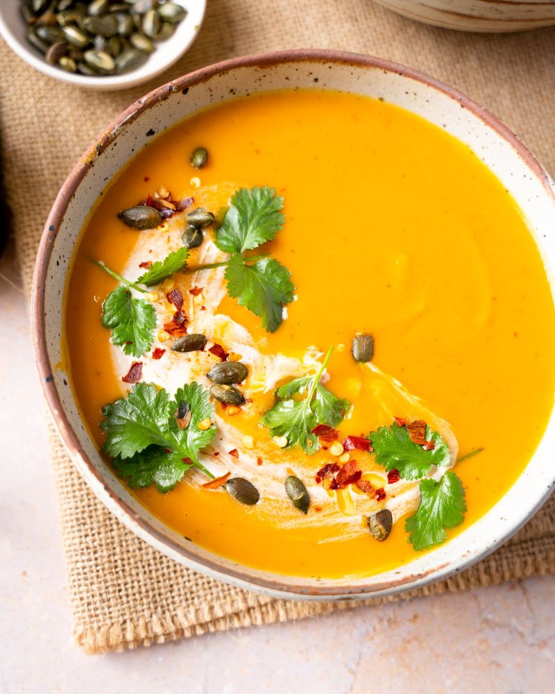 Starter: Roasted Pumpkin Soup with Coconut Cream