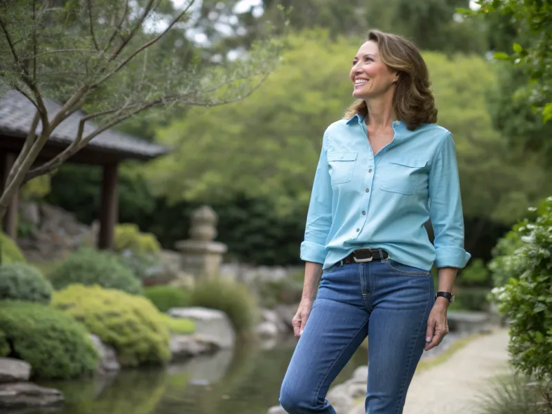 Straight-Leg Jeans with a Structured Shirt