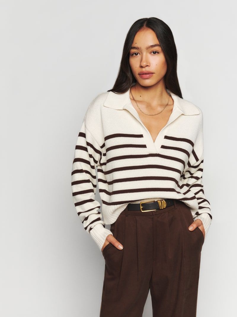 Striped Polo Sweater