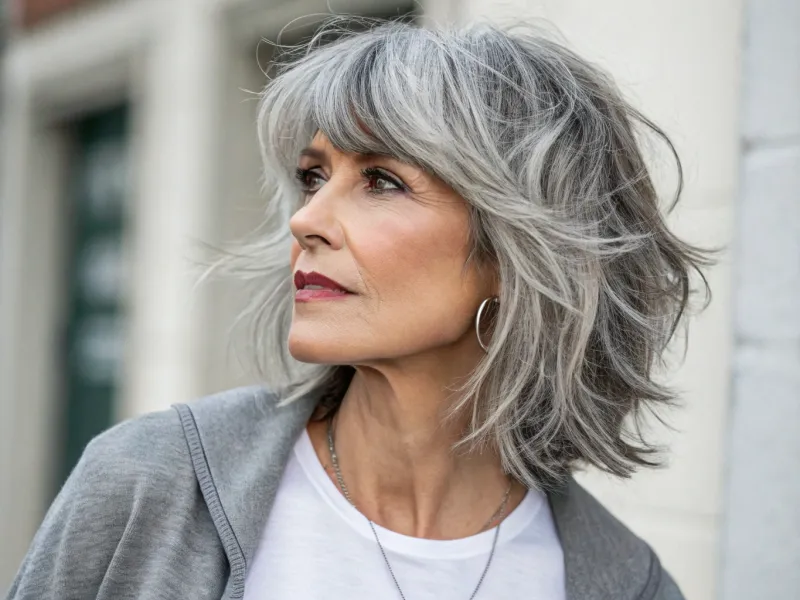 Textured Shag with Bangs