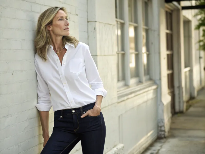 The Classic White Button-Down with Dark Jeans