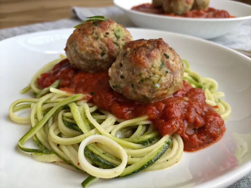 Turkey Meatballs with Zoodles
