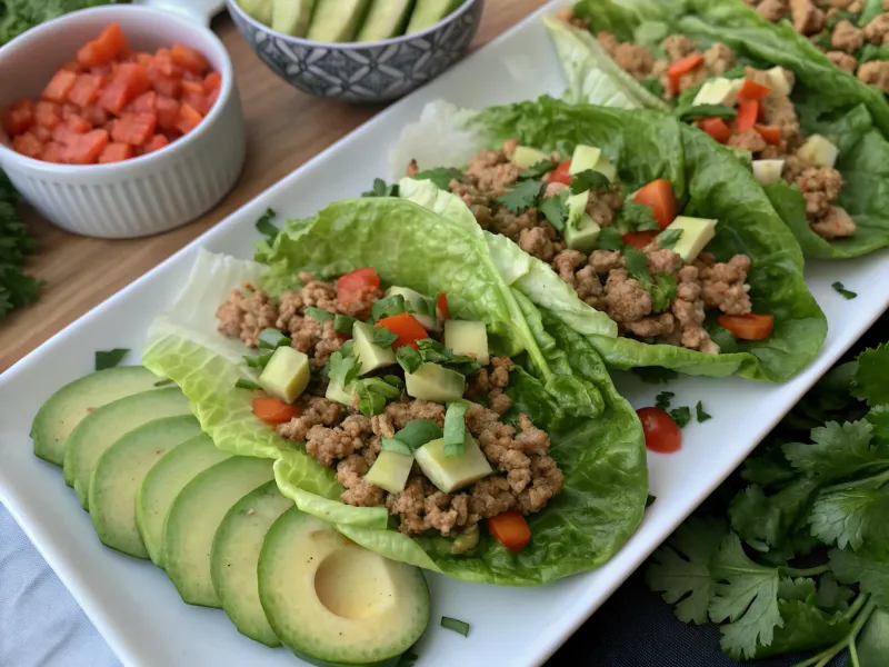 Turkey and Veggie Lettuce Wraps