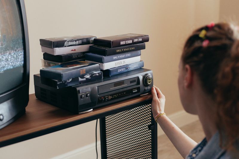VHS Tapes and VCR Player