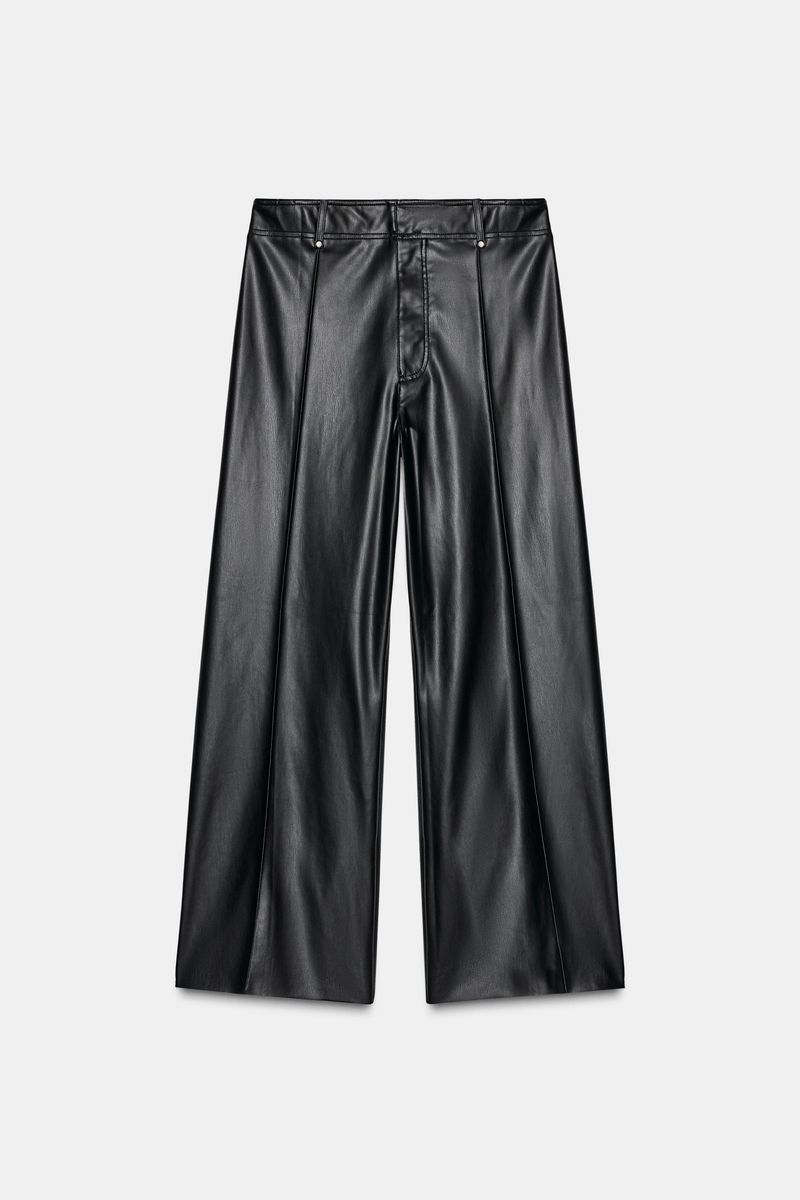 Wide-Leg Leather/Cigarette Pants