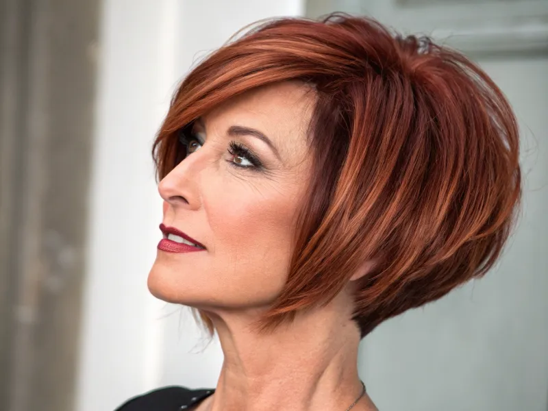 Asymmetrical Bob with Volume at the Crown